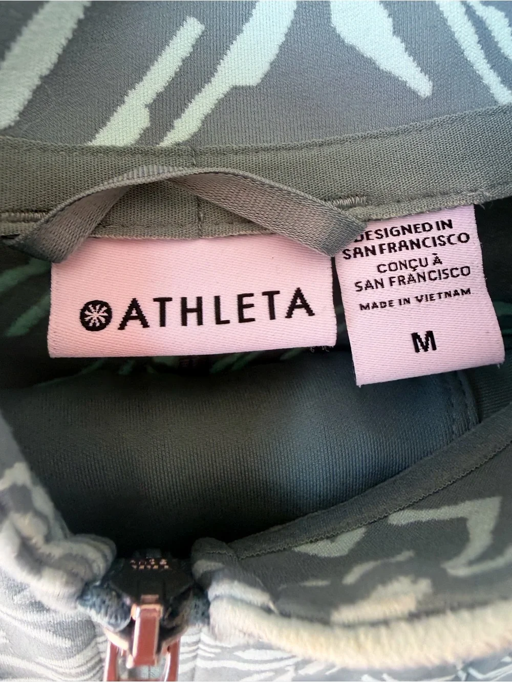 “SET” Athleta Sage & Mint Floral Zip Jacket & Delancey Moto Leggings Medium